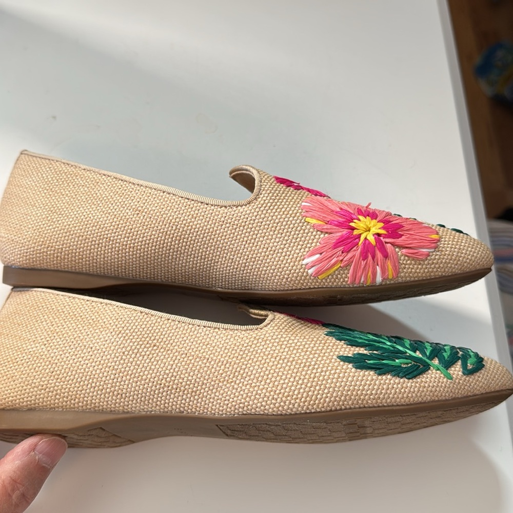 Birdies Heron Embroidered Tropical Flats New - Picture 4 of 5